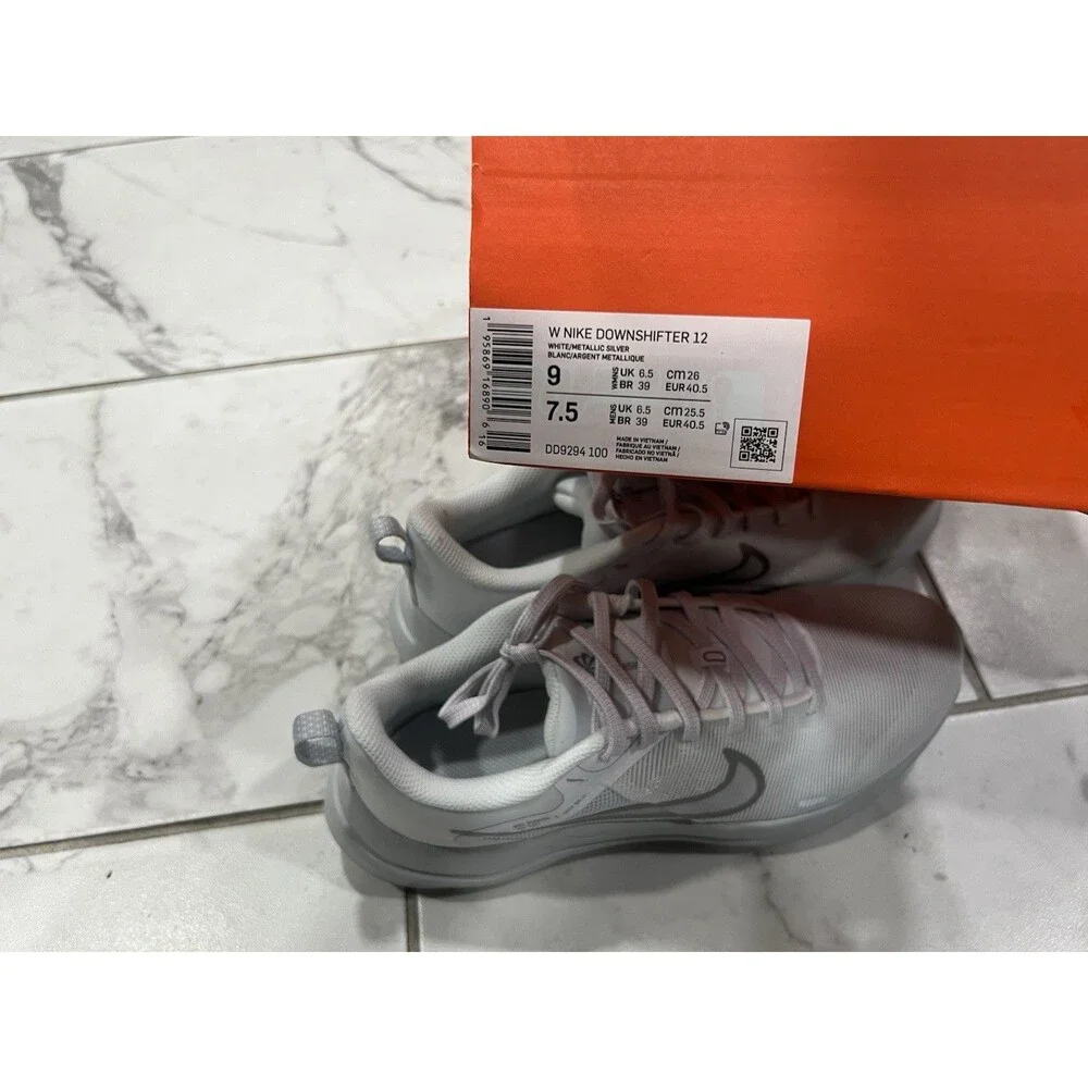 Nike Women's Downshifter White/Platinum 12 Running Shoes DD9294-100 Size 9